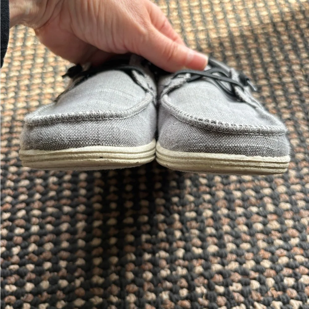 Cat & Jack Briar Casual Slip-On Gray Canvas Shoes Loafers Boys Size 13